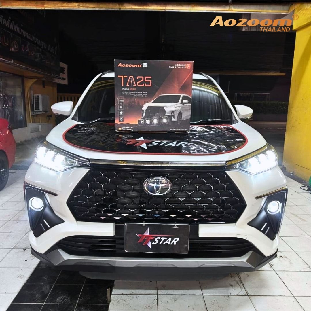 ติดตั้งไฟหน้าตรงรุ่น TOYOTA VELOZ ด้วย Aozoom TA25 VELOZ