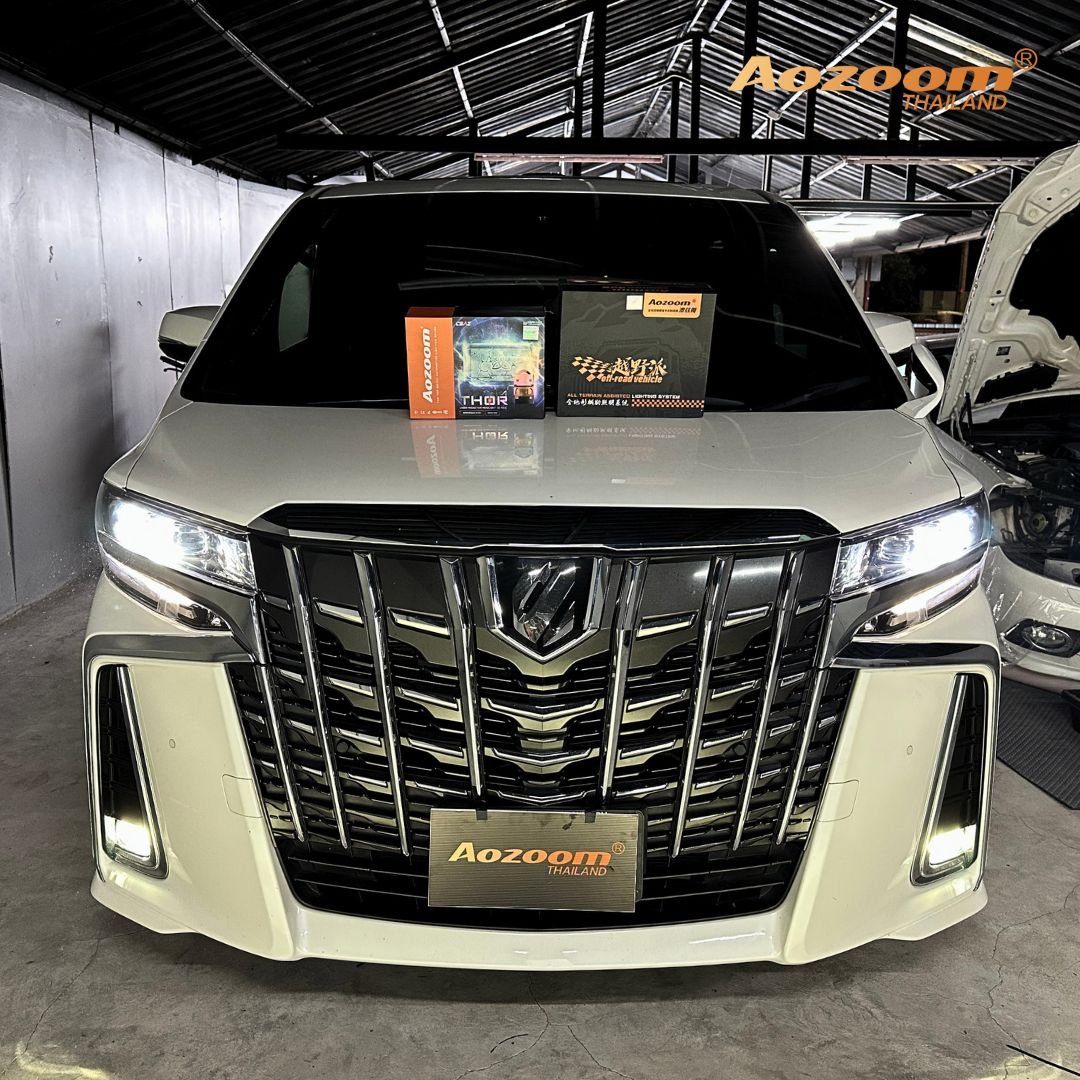 ติดตั้งไฟหน้า TOYOTA Alphard ด้วย Aozoom THOR