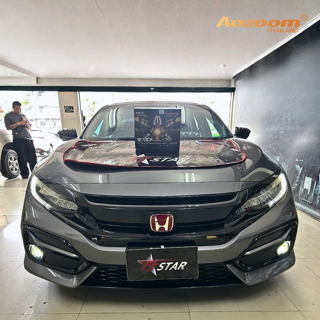 ติดตั้งไฟตัดหมอก HONDA ด้วย Aozoom Wasp