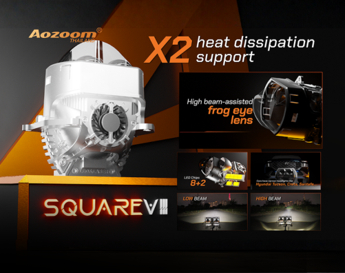รีวิว AOZOOM SQUARE V3 | ไฟหน้าโปรเจคเตอร์ Bi-LED ที่ทำให้โคมแคบสว่างได้เกินคาด