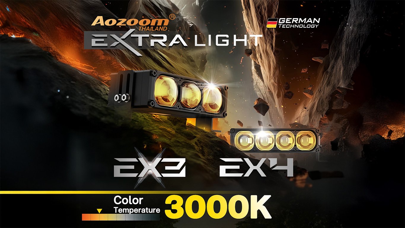 รู้ยัง? ไฟสปอร์ตไลท์ Aozoom EX3 และ EX4 มีแสง 3000K แล้ว