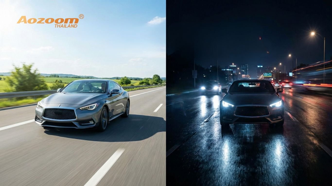 ขับรถกลางคืนอย่างปลอดภัย คู่มือรับมือไฟสูง รถสวนทาง และการเลือกไฟหน้าที่ไม่แยงตา