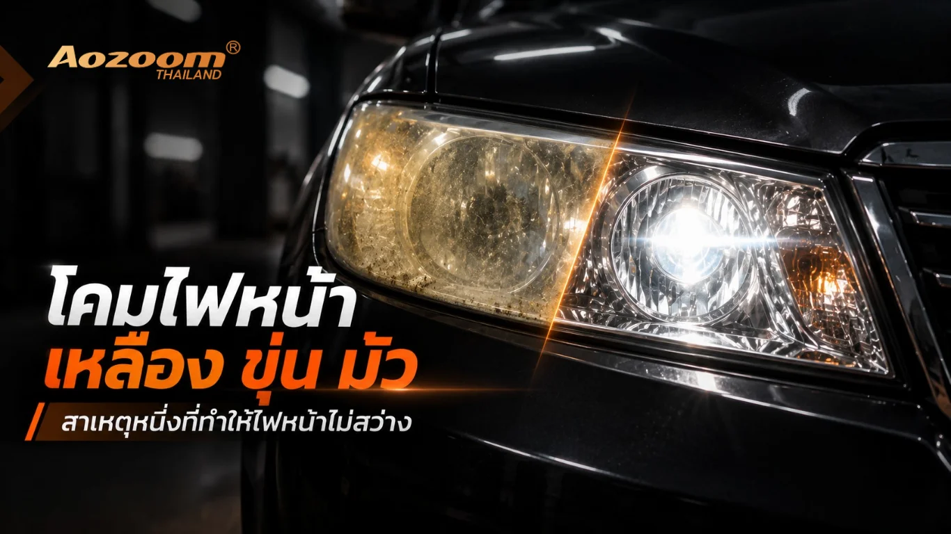 โคมไฟหน้า เหลือง ขุ่น มัว
